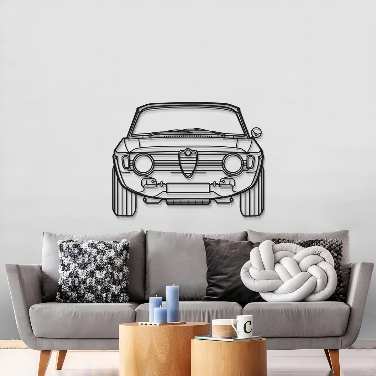 1967 Giulia Front View Metal Car Wall Art - MT0092
