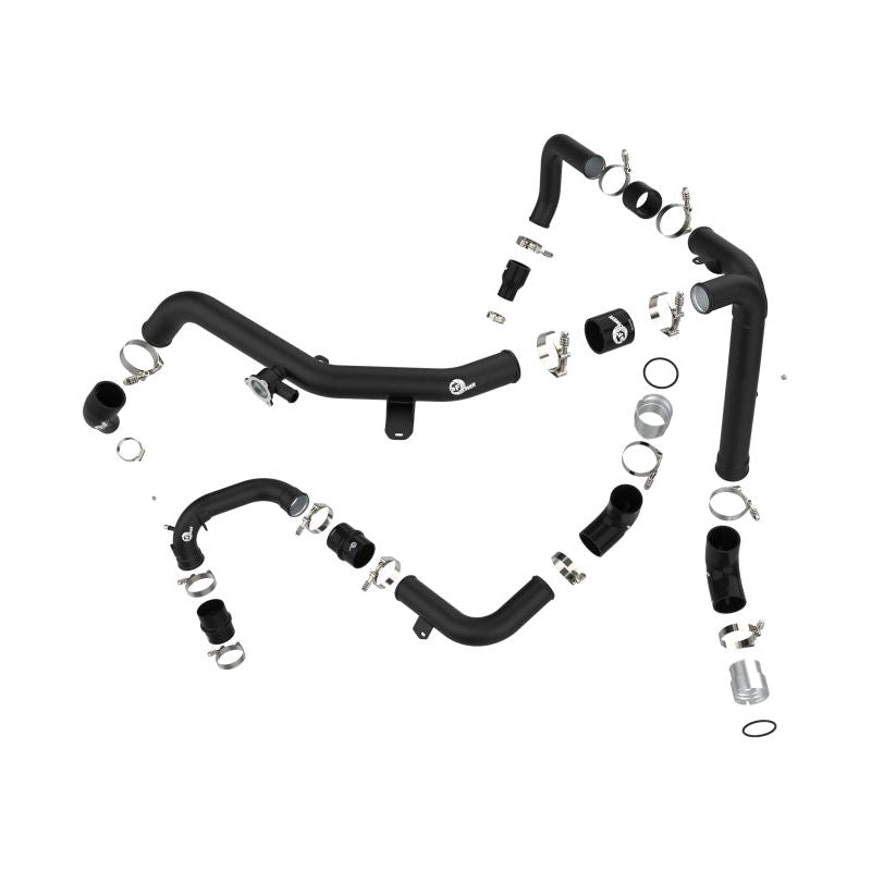 aFe 21-23 Ford Bronco V6-2.7Ltt BladeRunner Alum Hot &amp; Cold Charge Pipe Kit - Black