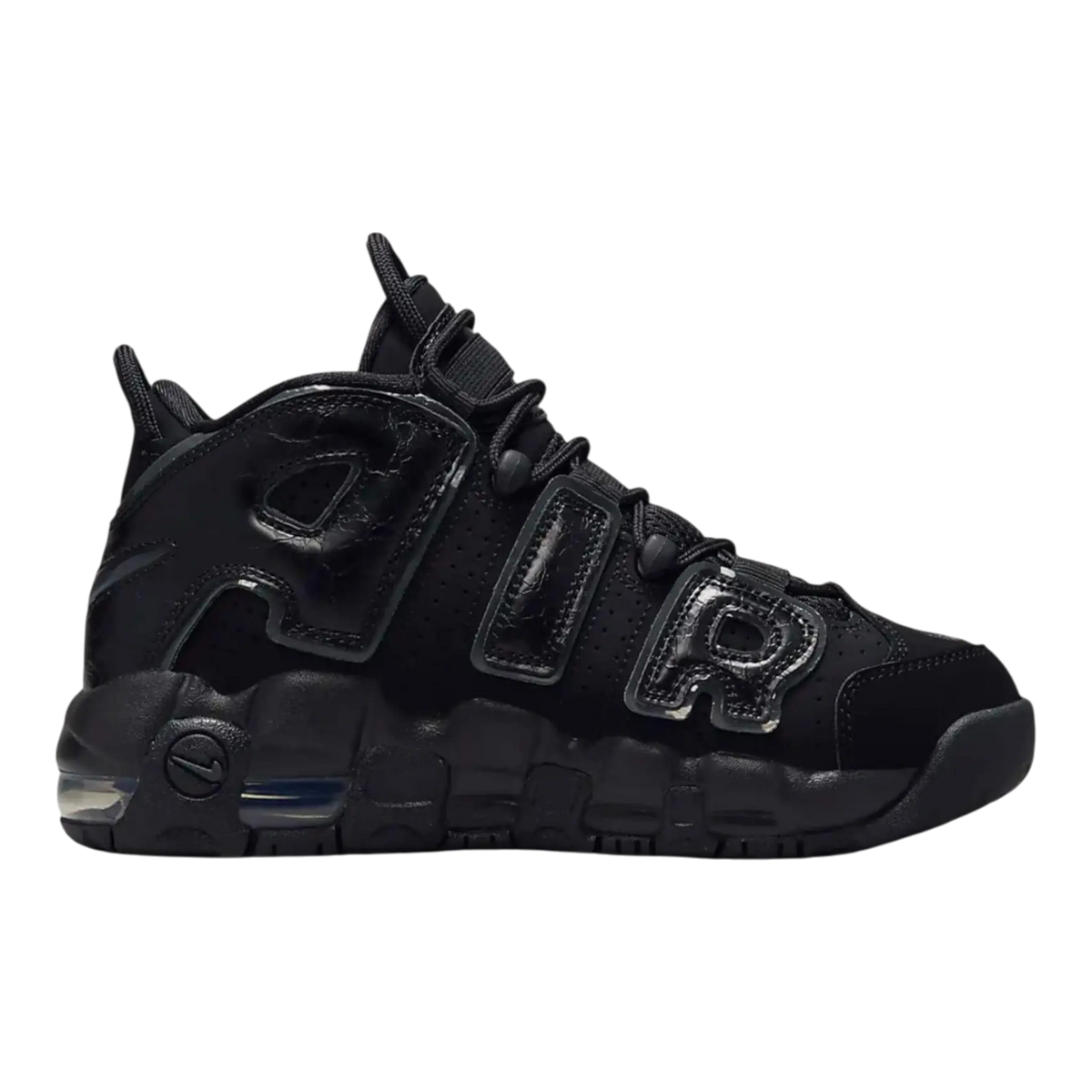 Nike Air More Uptempo Kids Sneakers Triple Black/Anthracite